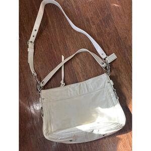 Coach Zoe Cream Leather Crossbody Shoulder Bag Off White F14706 Silver HW